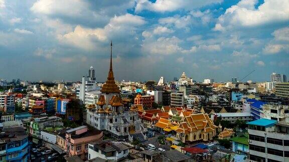 泰国曼谷的阿雅拉姆寺和崔米特寺的时间流逝