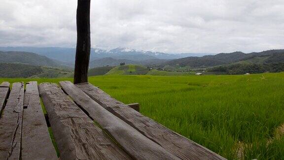 多莉:PaPong-Pieng稻田中的木制平台