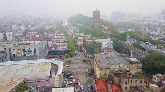 中国白天时间武汉市贫民窟居住街区黄鹤庙航拍全景4k