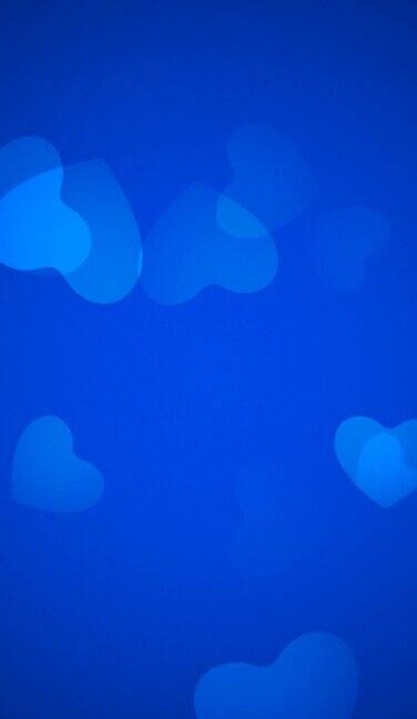动画特写浪漫的蓝色心在情人节的背景