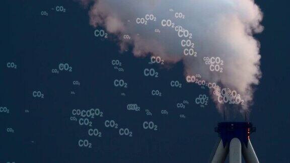 二氧化碳二氧化碳排放全球空气气候污染概念工业烟囱