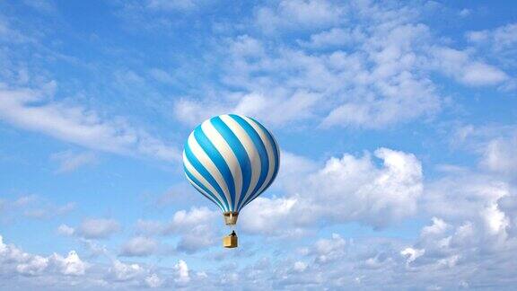 蓝天中的热气球