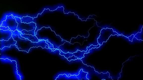 电力的爆裂声电弧的抽象背景现实的闪电有闪电的雷雨无缝循环蓝色的