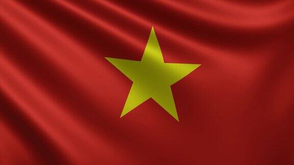 越南国旗迎风飘扬特写越南国旗在3d中飘扬4k分辨率