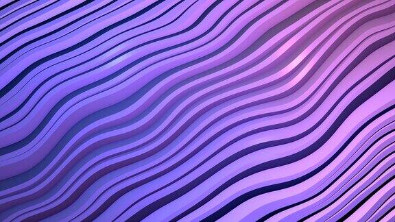 抽象背景的紫色对角线梯度不寻常的闪亮明亮美丽的线条和移动的波浪视频在高质量的4k运动设计