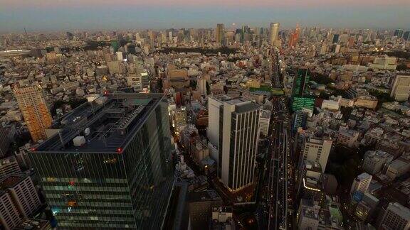 东京的城市景观从涩谷