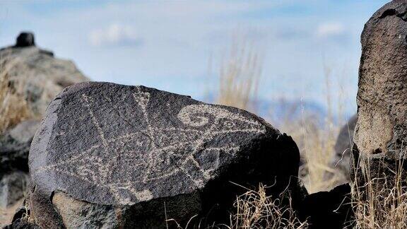 古印第安岩石雕刻:三河岩石雕刻遗址:新墨西哥:美国