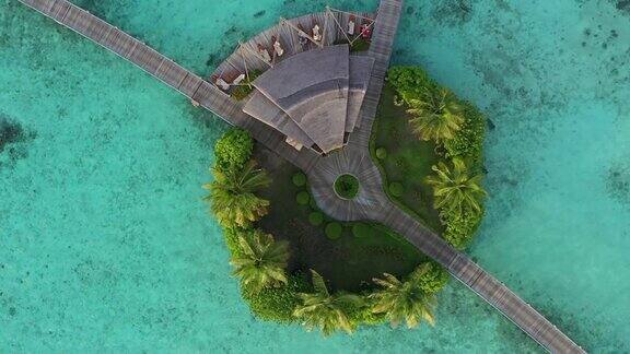 马尔代夫的豪华度假村鸟瞰图
