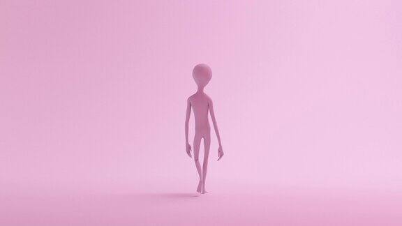 粉色系列外星人绕圈行走