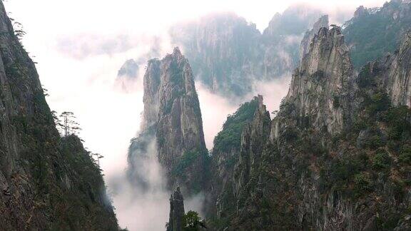 黄山或黄山云海风景中国东部的安徽省