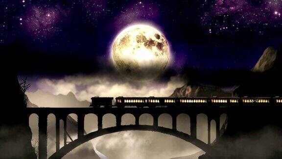 夜车上的高山大桥