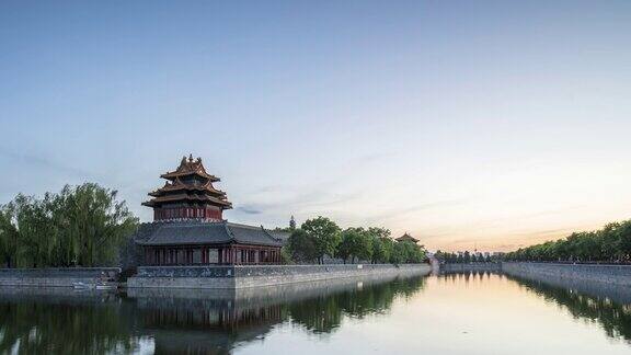 时间流逝中国北京紫禁城的日落