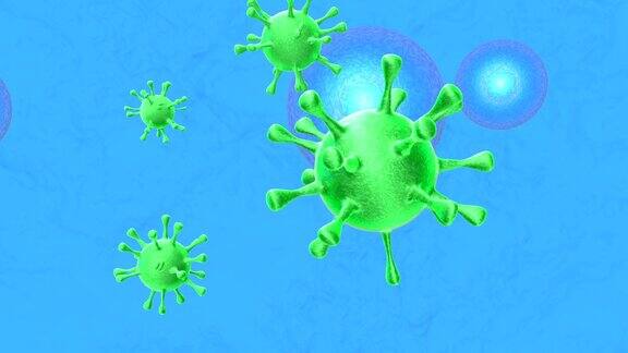 细胞被病毒感染过程的三维动画