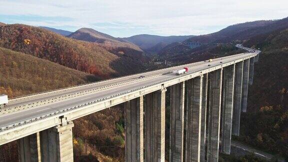 俯瞰交通繁忙的高架桥建设高速公路