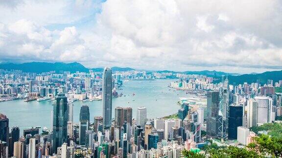香港维多利亚港城市景观航拍