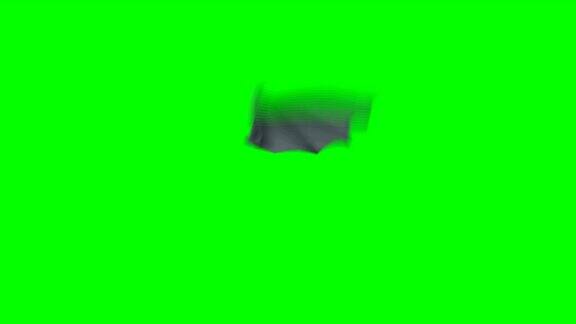 蝙蝠或龙的翅膀挥舞在一个绿色的屏幕背景