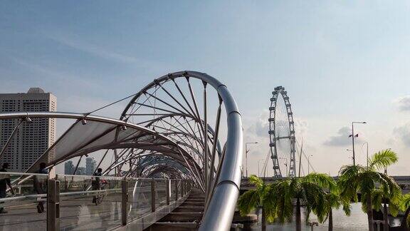 螺旋桥在新加坡时间流逝视频