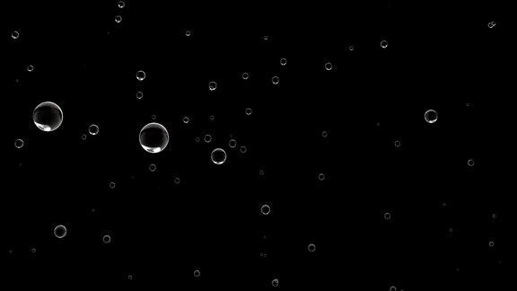 水元素背景Alpha通道和绿屏上气泡的运动动画无缝循环
