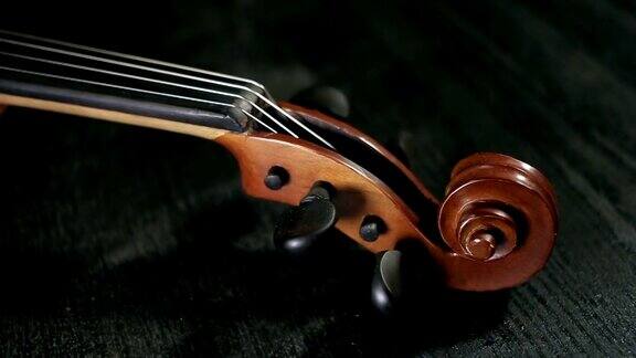黑色背景上的小提琴部分