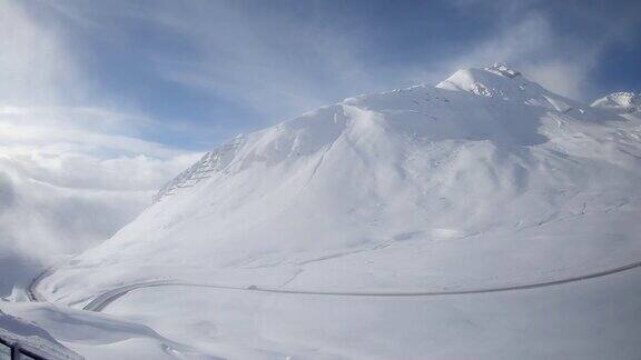 瑞士雪山冬季景观风景