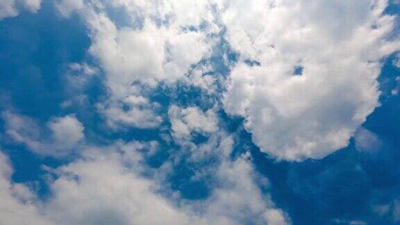 时间流逝的白云与蓝天的背景