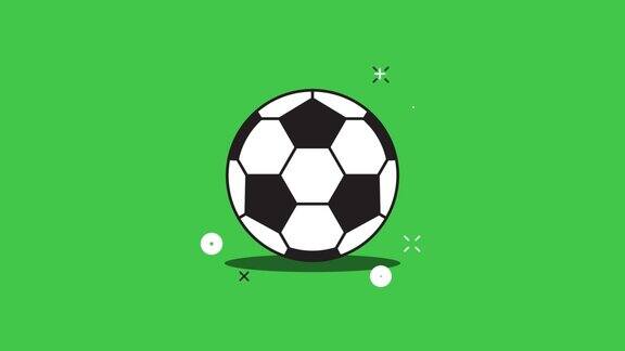 简单的动画与滚动的欧洲足球(足球)球在平面设计风格无缝循环运动球运动图形
