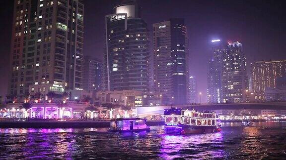 夜市全景-迪拜码头阿拉伯联合酋长国迪拜
