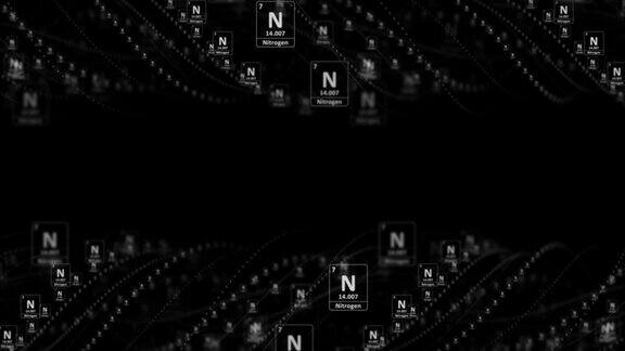 氮分子符号化学元素周期表动画背景渲染循环