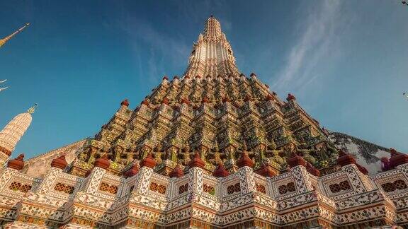 泰国日落watarun著名的曼谷寺庙装饰4k时间流逝