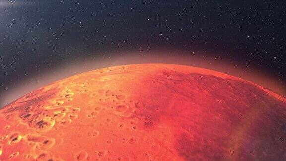 火星表面随着恒星和太阳耀斑旋转
