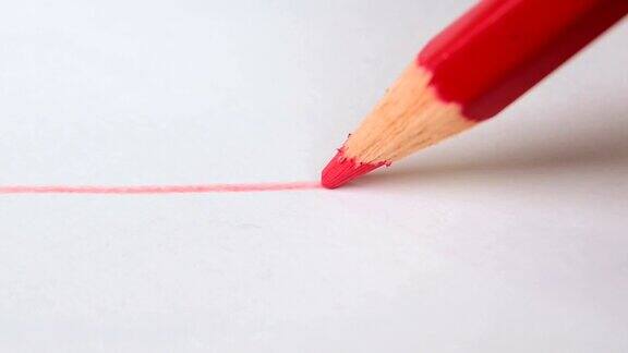 用红铅笔在白画纸上画红线艺术