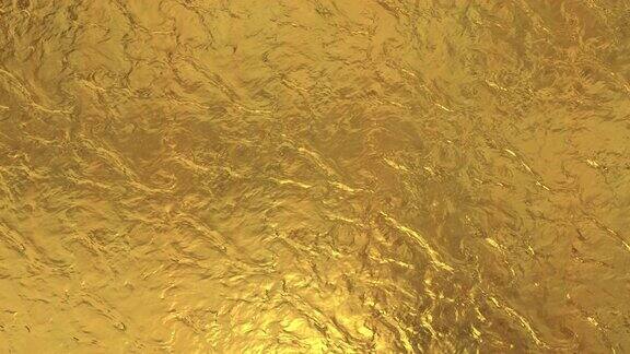 金色的衬托背景黄金纹理3D渲染循环4k