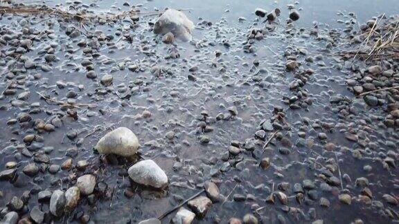 泉水在地上流动