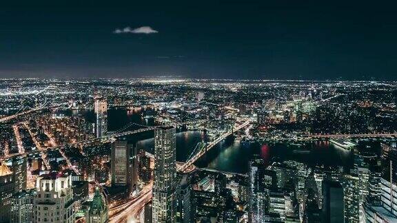 夜间曼哈顿鸟瞰图