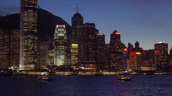 维多利亚港夜景香港中国