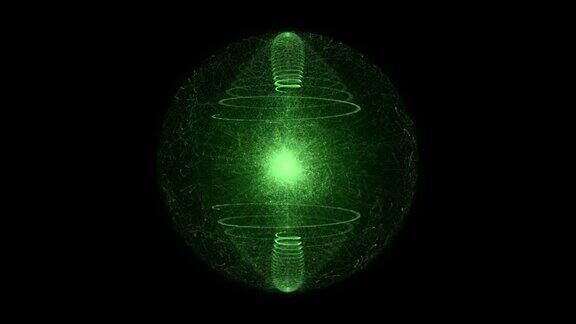 带螺旋线的等离子体球产生高能粒子放电