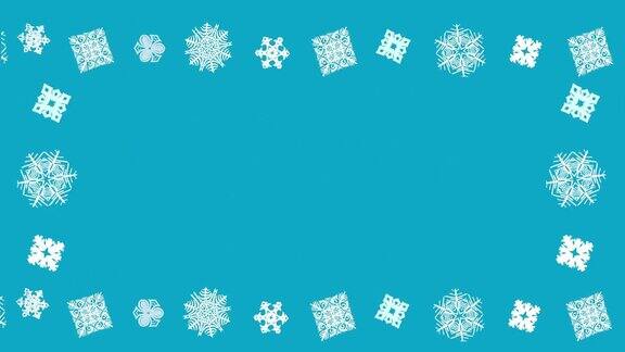装饰在蓝色背景上的框架极简的展示形式文字企业形象支持名称标志字母冬天的假期现代设计