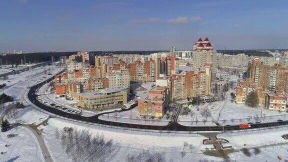 大城市现代住宅区全景鸟瞰图