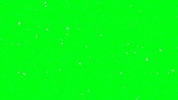 落雪孤立在绿色(色度键)股票视频