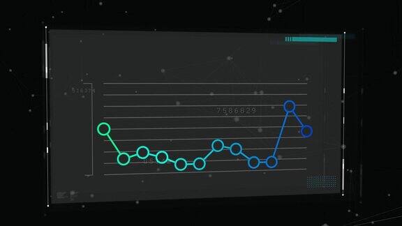 带有图形和不对称线条的数字屏幕