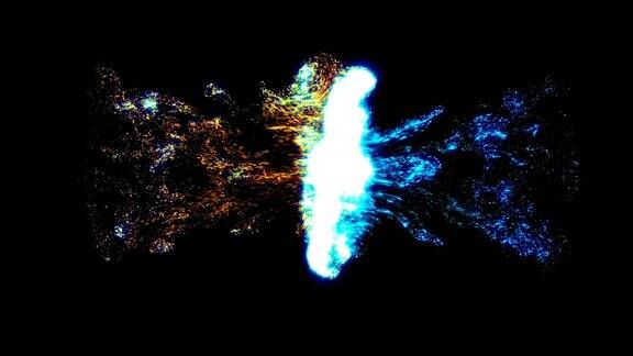 彩色粒子尘埃碰撞覆盖4K高分辨率烟碰撞尘埃粒子