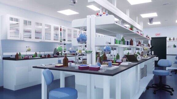 空科学医学实验室室内3D动画