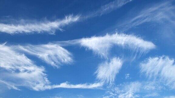 晴朗的蓝天自然的白云美丽的云在蓝天中飞翔
