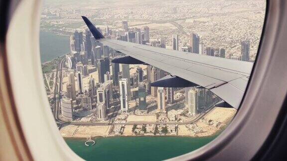 卡塔尔多哈的鸟瞰图