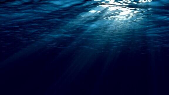 从水下看到的深蓝色海面