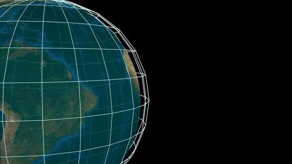 行星地球旋转数字渲染透明背景