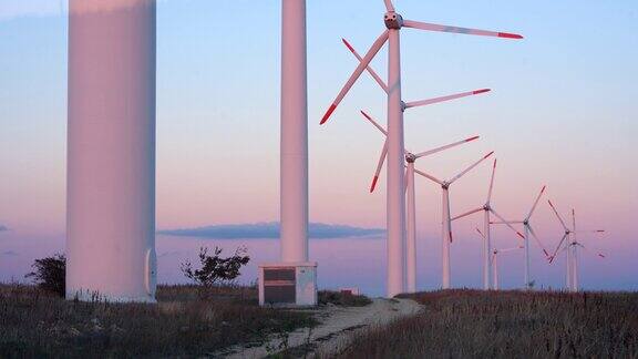 可持续农业风力涡轮机特写
