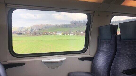 从行驶的火车上看瑞士欧洲的旅游目的地