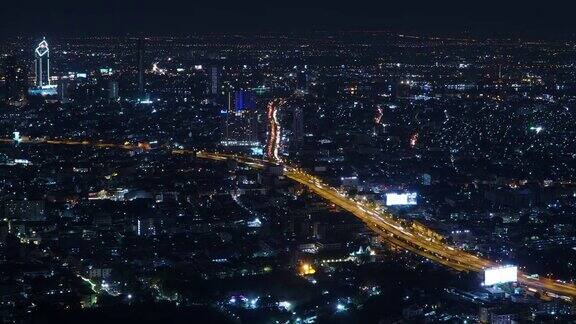 泰国曼谷的城市景观和街灯