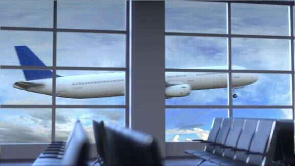 一架飞往科特迪瓦的飞机在阿比让国际机场降落
